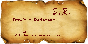Donát Radamesz névjegykártya